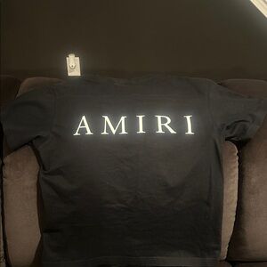AMIRI Black Tee with White Logo